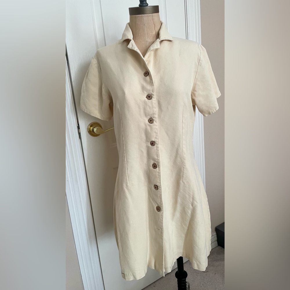 Tommy Bahama Cream Button-Down Dress